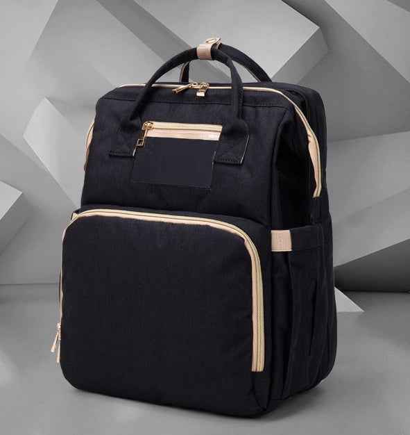 3-in-1 Convertible Baby Diaper Backpack with Foldable Travel Crib & USB Charging Port