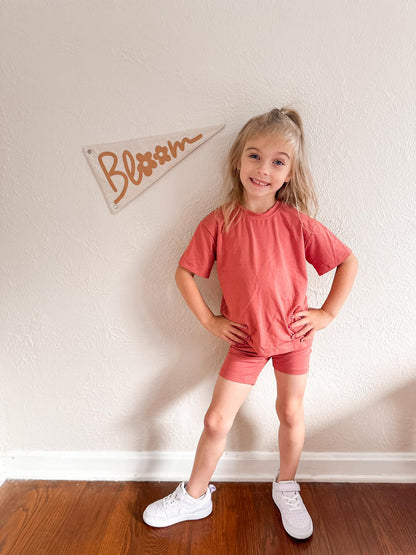 Bamboo Tee & Bike Shorts - sold as separates