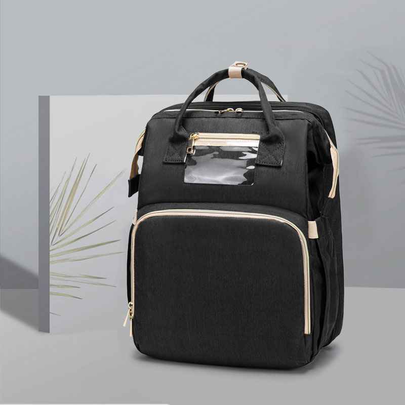 3-in-1 Convertible Baby Diaper Backpack with Foldable Travel Crib & USB Charging Port