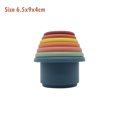 Baby Silicone Stacking Cups – Montessori Hourglass Tower Toy
