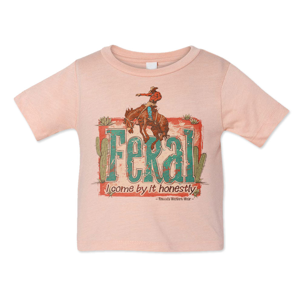 Feral, I Come By It Honestly - Infant Western Tee