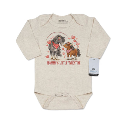 Mommy’s Little Valentine Cowgirl – Infant Girls One Piece Western Romper